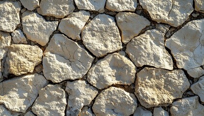 Fototapeta premium Close-up of Cracked and Weathered Limestone Rock