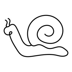 Fototapeta premium Snail Slow Living Monoline Icon Design. Represents Mindful Living, Slow Movement, Simplicity, Life Balance. Transparent PNG.