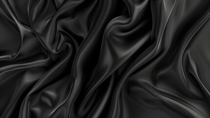 Obraz premium black textures wallpaper abstract 4k background silk smooth waves pattern modern clean minimal backdrop design black and white high definition 
