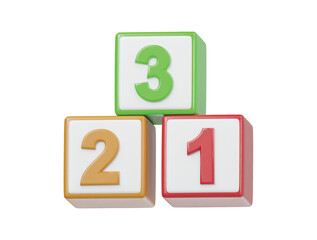 Number block icon 3d render illustration