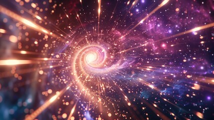 Fototapeta premium Cosmic Spiral of Light and Stardust