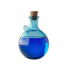 Blue Potion in a Glass Bottle