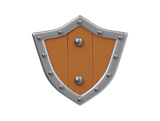 Gaming shield icon 3d render illustration