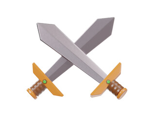 Gaming sword icon 3d render illustration