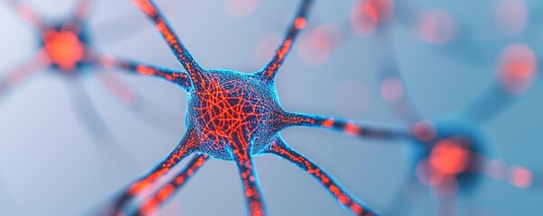 Glowing neural pathways in an abstract design, set against a light grey background, symbolizing digital synapses