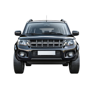 Sleek and Powerful: A Black SUV, Front View, Ready for Adventure.