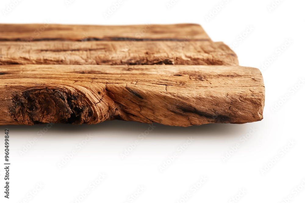 Poster a collection of natural wooden planks lies side by side, each displaying distinct grain patterns and