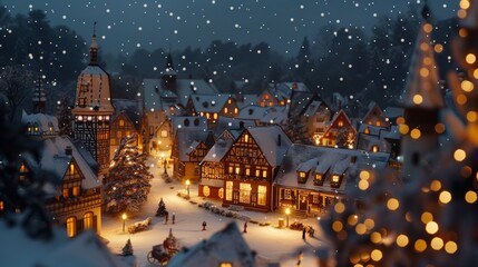 Fototapeta premium small christmas decoration houses
