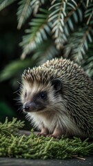 Fototapeta premium a hedgehog with beautiful natural background