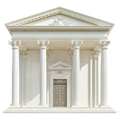 A Majestic Facade: White Marble Columns and an Ornate Doorway, a Symbol of Classical Grandeur.