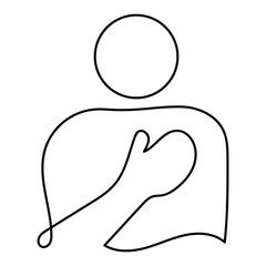 Self-care Movements Monoline Icon Design. Represents Mental Health, Emotional Well-being, Life Balance, Personal Development. Vector icon with editable Strokes and Colors.