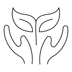 Nature Conservation Monoline Icon Design. Represents Environmental Protection, Biodiversity, Sustainability, Green Practices. Vector icon with editable Strokes and Colors.