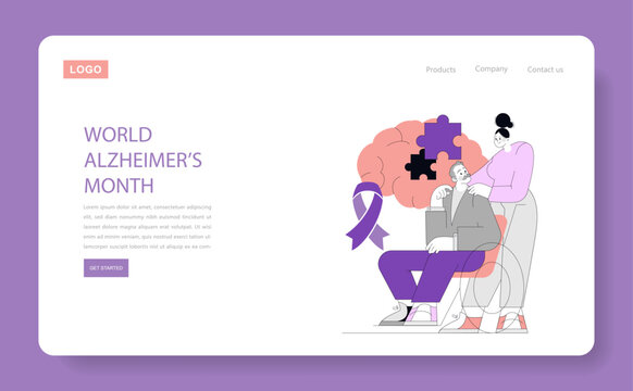 World Alzheimers Month. Flat Vector Illustration