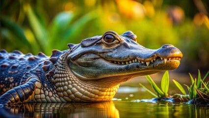 Obraz premium a caiman with beautiful natural background