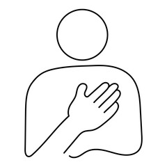 Compassion Monoline Icon Design. Represents Emotional Support, Empathy, Mental Health, Well-being. Transparent PNG.