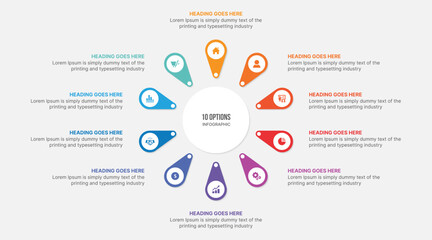Circle Infographic Template Design With 8 Steps, Process Workflow Diagram
