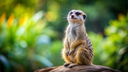 Fototapeta premium a meerkat with beautiful natural background