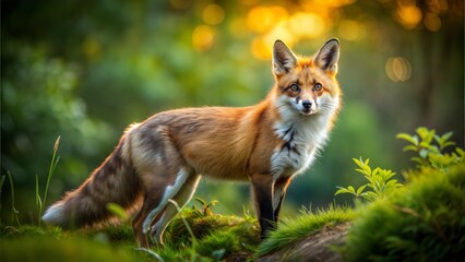 Fototapeta premium a fox with beautiful natural background