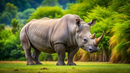 Obraz premium a rhinoceros with beautiful natural background
