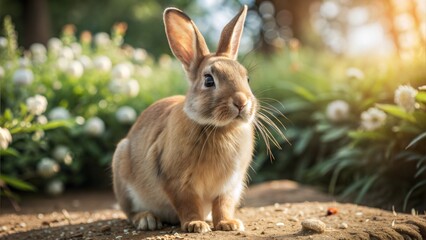 Obraz premium a rabbit with beautiful natural background