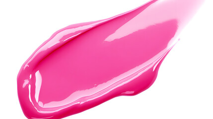 Pink liquid lipstick smear isolated on white background