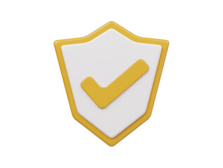 Protect shield icon 3d render illustration