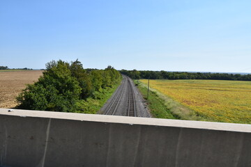 Road Bridge Over Train Tracks