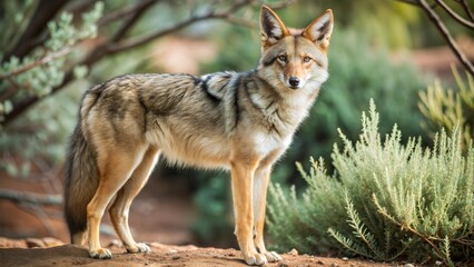 Fototapeta premium a coyote with beautiful natural background