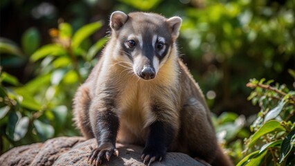 Obraz premium a coati with beautiful natural background