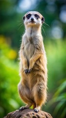 a meerkat with beautiful natural background