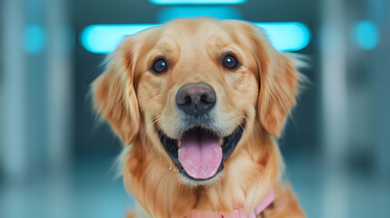 Golden Retriever Outfitted With Smart Collar Wit