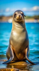 Fototapeta premium a seal with beautiful natural background