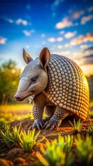 Obraz premium an armadillo with beautiful natural background
