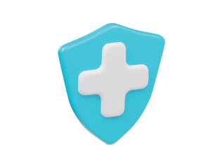 Obraz premium Medical shield icon 3d render illustration