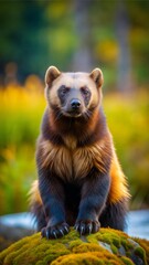 Obraz premium a wolverine with beautiful natural background