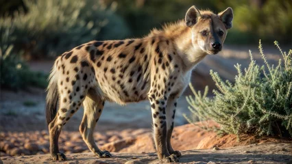 Peel and stick wall murals a hyena with beautiful natural background