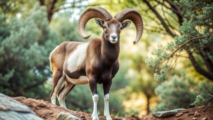 Fototapeta premium an argali with beautiful natural background