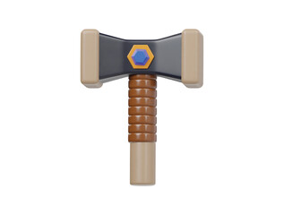 Gaming hammer icon 3d render illustration