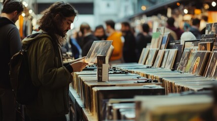 Obraz premium Vinyl Record Fair: Discover Rare Albums & Listen to Classics on Turntables 2