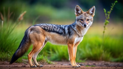 a jackal with beautiful natural background