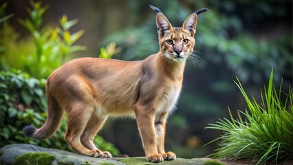 a caracal with beautiful natural background