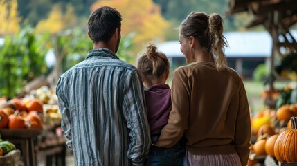 Family Bonding at the Pumpkin Patch: A Cozy Autumn Scene