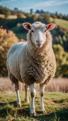 Obraz premium a sheep with beautiful natural background