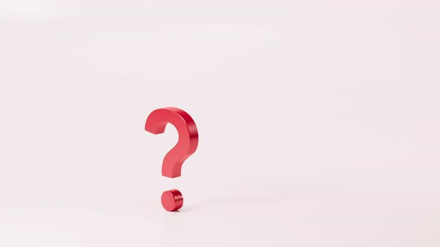 Cartoon question mark, faq problem solution symbol, 3d rendering.