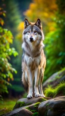 Obraz premium a wolf with beautiful natural background
