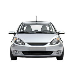 Naklejka premium Sleek Silver Hatchback: A Front View Perspective