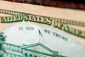 USD money banknotes, detail photo of US dollars