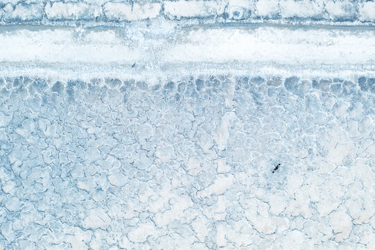 Salt pans and crystallized surfaces in Toledo, Spain