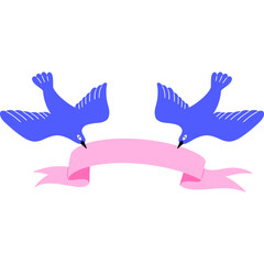 Birds Holding Banner