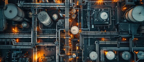 Aerial View of Sprawling Industrial Complex with Factories and Warehouses